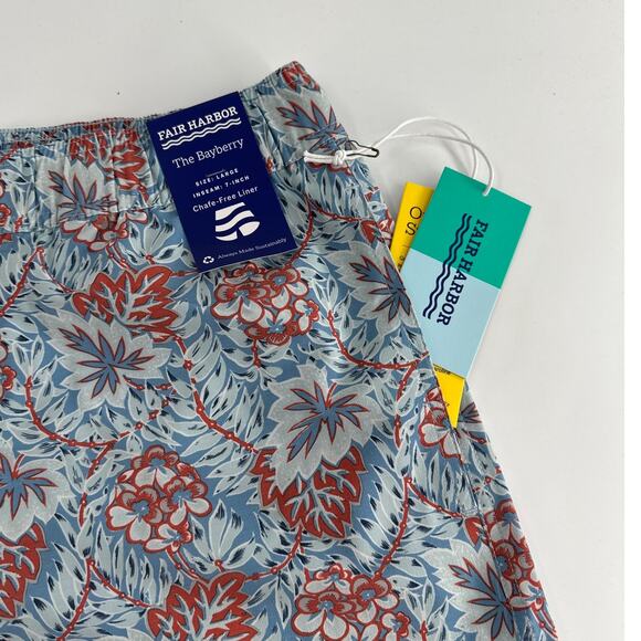 Fair Harbor Sky Blue Beach Forest The Bayberry Trunk Size L - Picture 6 of 9